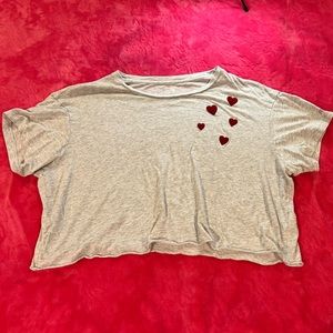 Victoria’s Secret PINK crop T-shirt with velvet heart detail